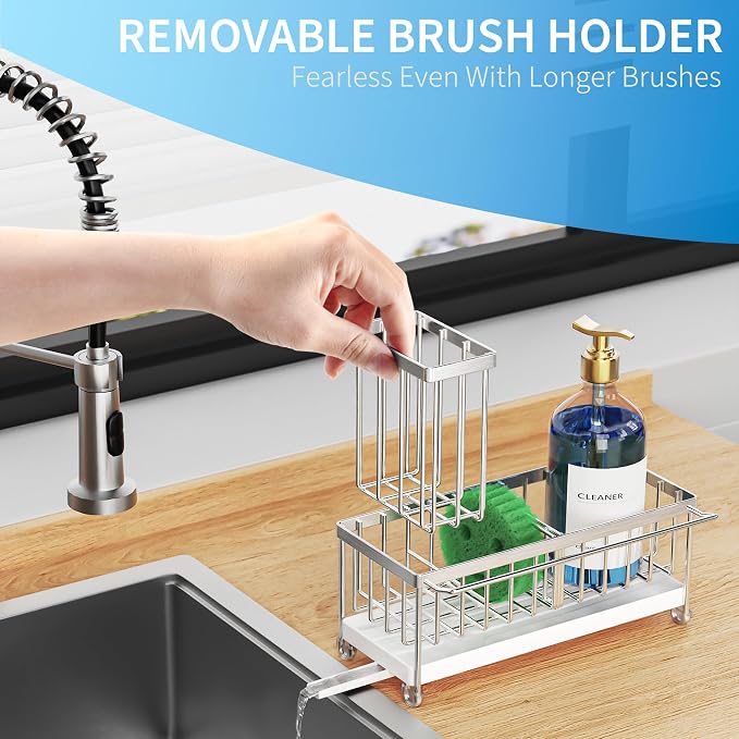 Cisily Sponge Holder for Kitchen Sink, Sink Caddy Organizer - Image 3
