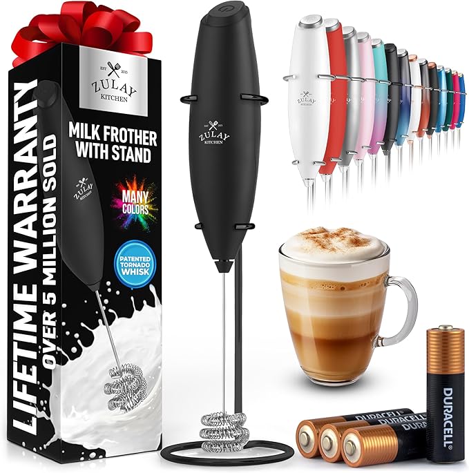 Zulay Kitchen Patented Tornado Triple Whisk Milk Frother by ZulayKitchen