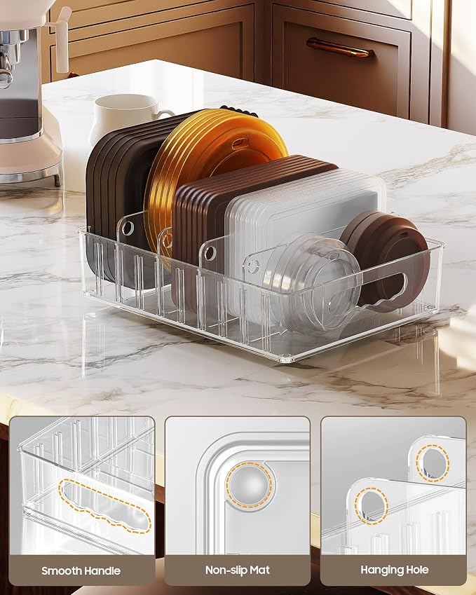 LYNG Lid Organizers Inside Cabinet, Food Container Lid Organizer - Image 3