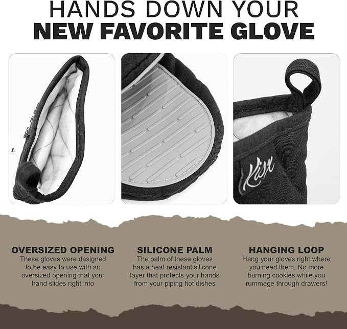 Oven Mitts Heat Resistant – Mini Oven Mitts, Silicone Gloves Heat Resistant - Image 3