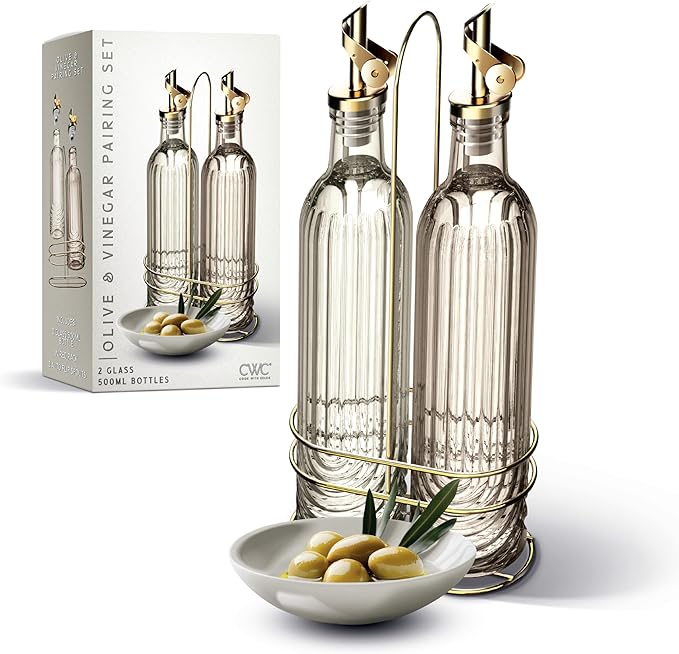 COOK WITH COLOR Glass Olive Oil Bottle Dispenser by CookwithColor