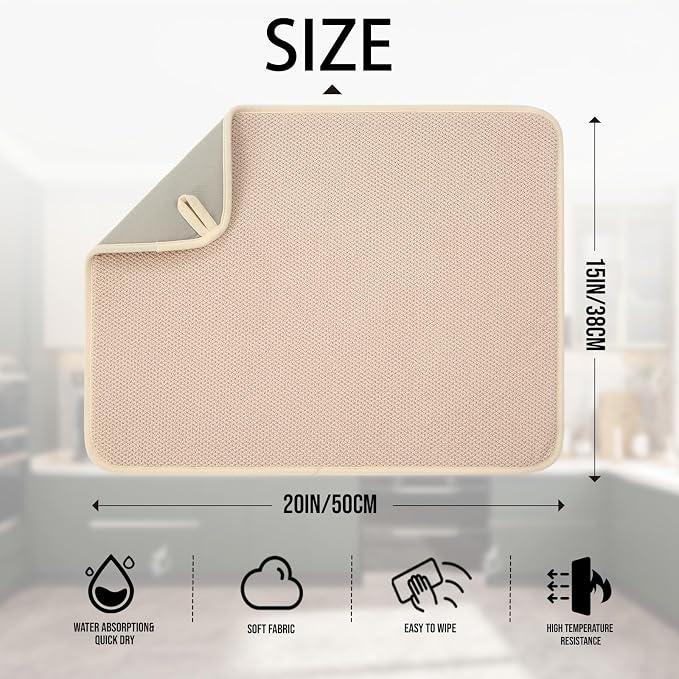 2 Pack Microfiber Dish Drying Mat - Image 2