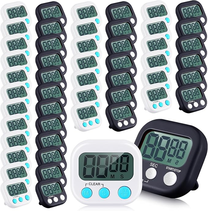 Xuhal 50 Pieces Digital Kitchen Timer Bulk, Small Magnetic Timers by Xuhal