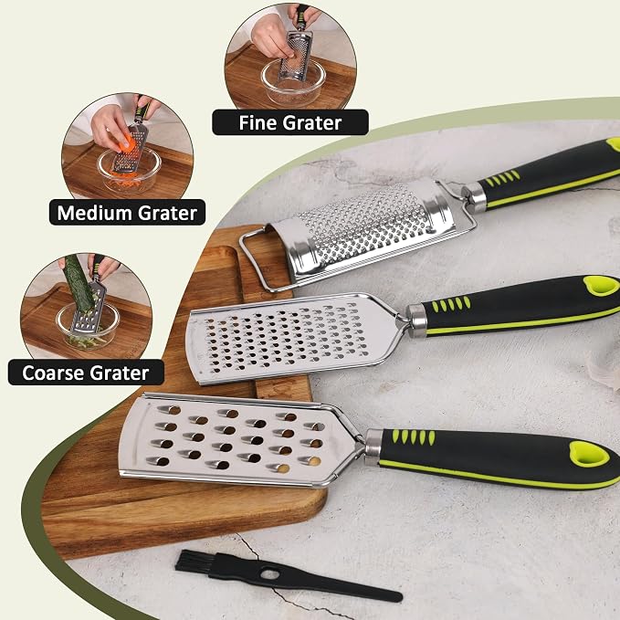 Handheld Cheese Grater Set for Kitchen Stainless Steel Mini Cheese Grater - Image 4