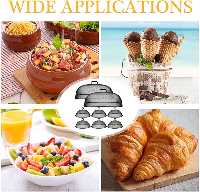 Hicarer 16 Pcs Metal Mesh Screen Food Cover - Image 7