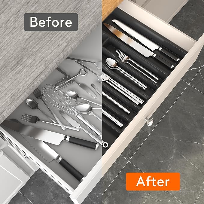 Lifewit Silverware Drawer Organizer, Expandable Utensil Tray - Image 7