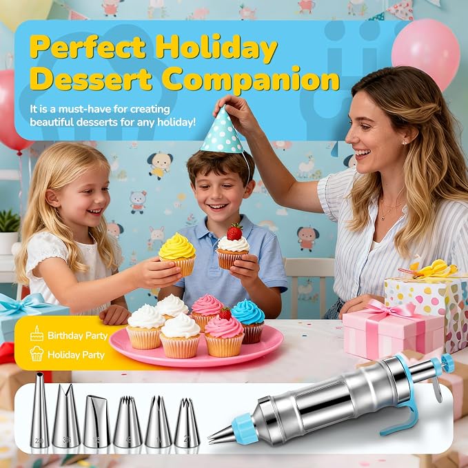 Cake Decorating Tools Supplies Kit: 164pcs Baking Accessories, Dessert Piping - Image 7
