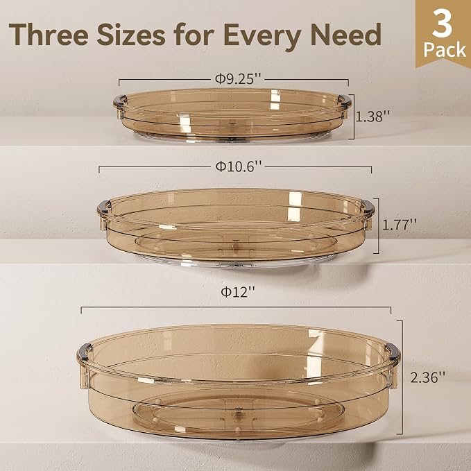 LAMU 3 Pack Lazy Susan Organizer Turntable - Image 6