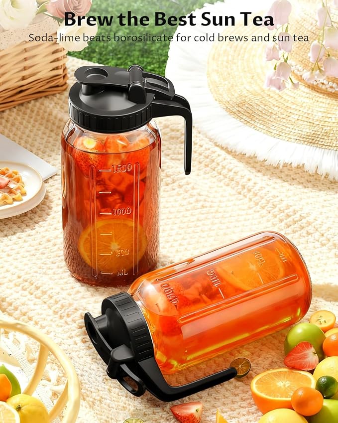 64 oz Mason Jar Pitcher – Airtight & Leakproof Glass Pitcher - Image 6