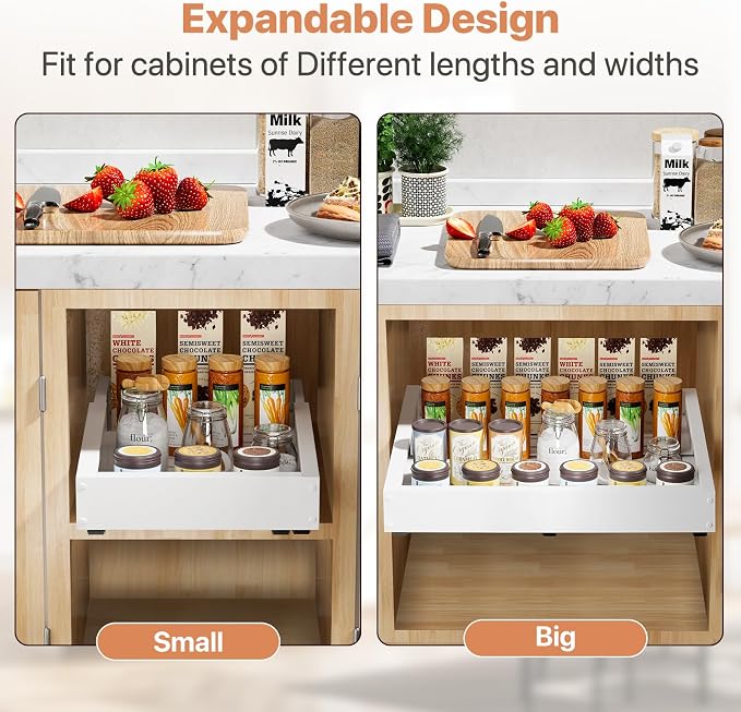 1 Pack Pull out Cabinet Organizer, Width Depth, - Image 8