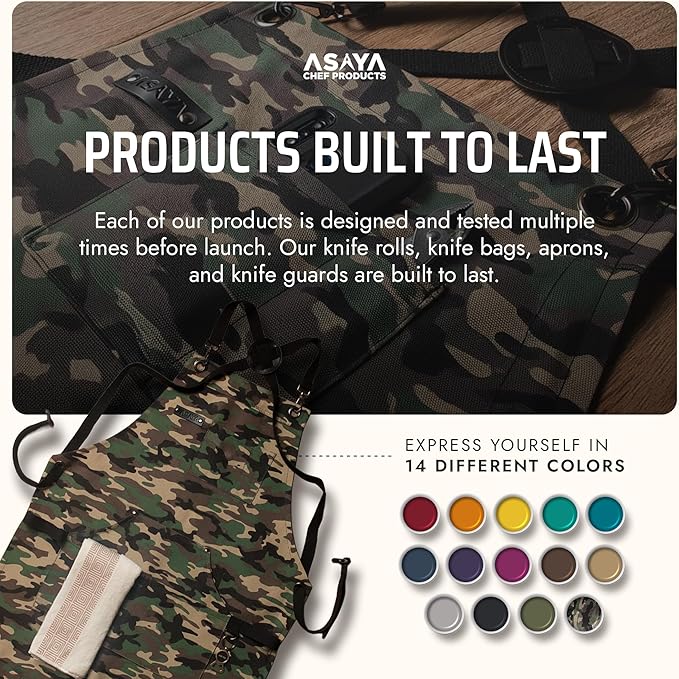 Asaya Chef and BBQ Apron with Bottle Opener and Hand Towel - 10oz Cotton Canvas - Image 6