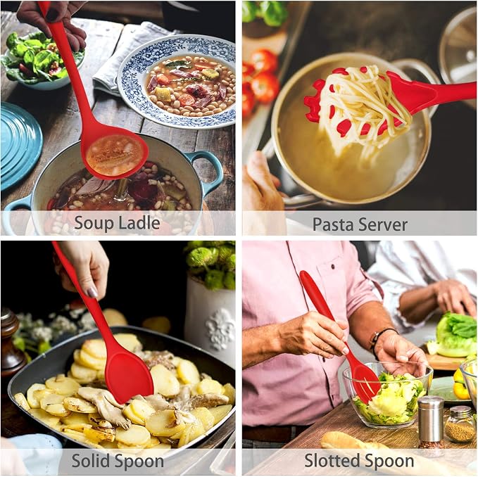 P&P CHEF Silicone Cooking Utensils Set of 7, Heat-proof Kitchen Utensils Set - Image 4