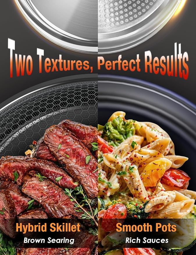 DUXANO Ceramic Pots and Pans Set Non Stick, 2026 Upgraded Hybrid Frypan - Image 2