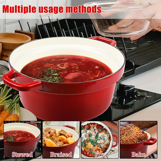 CUKOR 7QT Dutch Oven Pot With Lid, Ceramic Dutch Ovens - Image 6