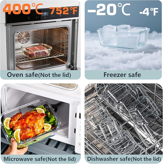 12 Pack Glass Meal Prep Food Storage Containers - Image 4
