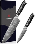 KEEMAKE Damascus Kitchen Knife Set, Elegant Box by KEEMAKE