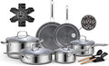 Ammeloo 17 Pcs Nonstick Stainless Steel Cookware Set, Hybrid Stainless Steel by Unknown