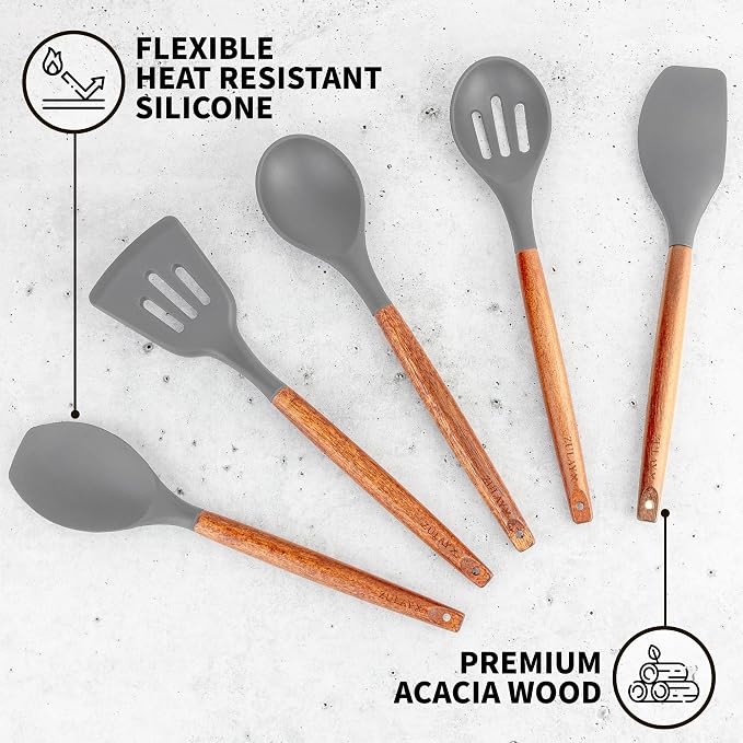 Zulay Kitchen Utensils Set Non-Stick Silicone Cooking Utensils Set - Image 2