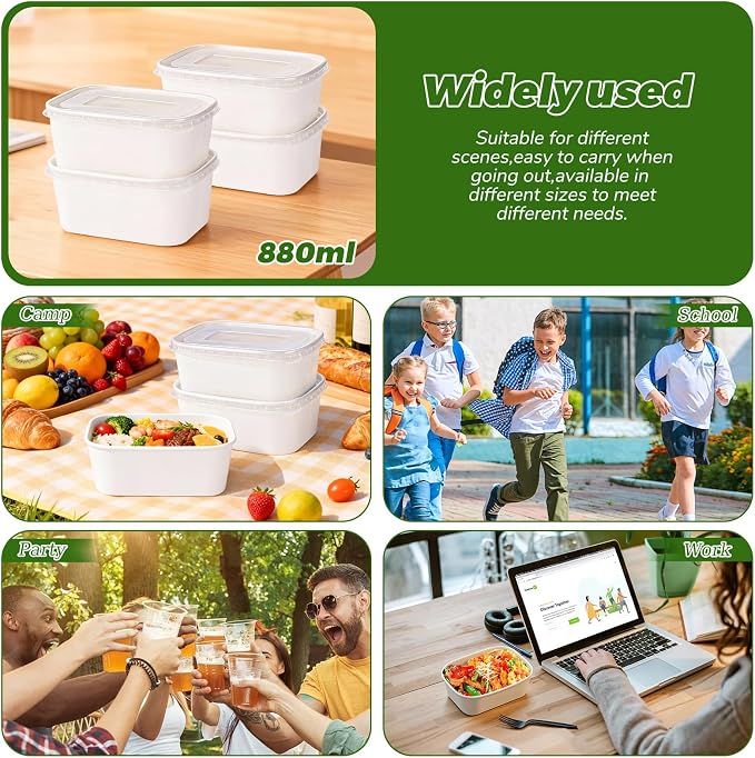 DI QIU REN 50-Pack 29oz Disposable Meal Prep Containers - Image 6