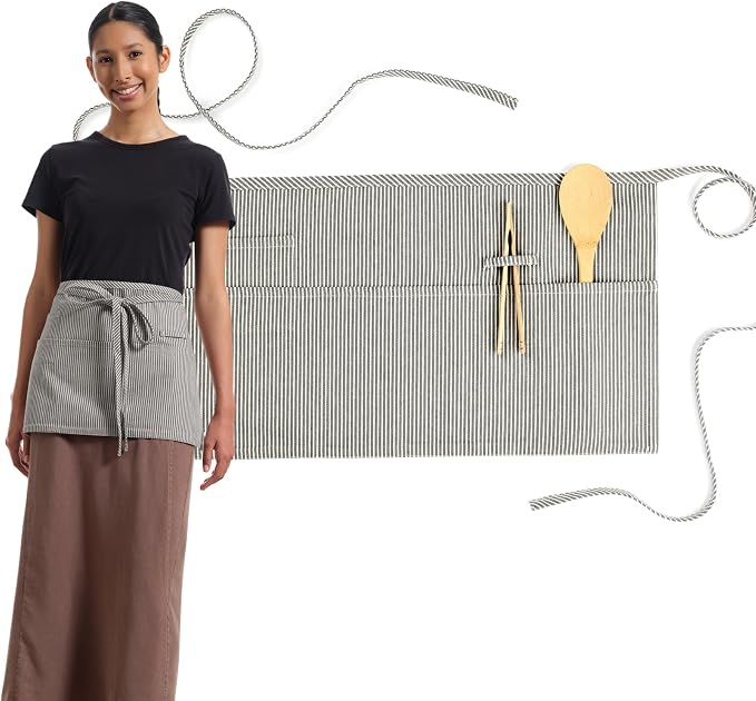 MEEMA Chef Waist Apron Cotton Fabric |Washable & Breathable Waitress & Server by MEEMA