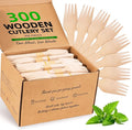 Disposable Wooden Utensils Set, Compostable Utensils, Disposable Cutlery by FEHHTOEco-friendlyLiving