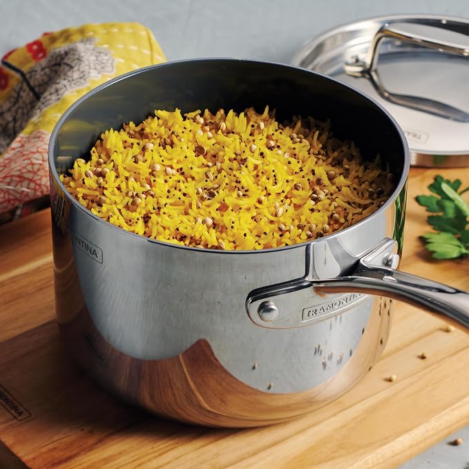 Tramontina Utsava Tri-Ply Clad Stainless Steel 2.2-Quart Sauce Pan - Image 2