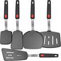 Mixed 5 Piece Silicone Spatula Set, 600F Heat-Resistant No-Melt Rubber Spatula by BodiCal