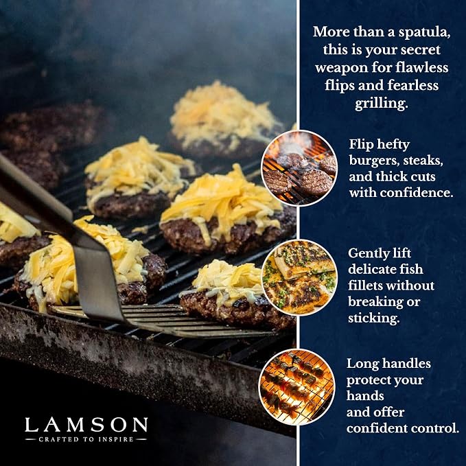 Lamson Premier BBQ Turner with Riveted Walnut Handle - Image 2