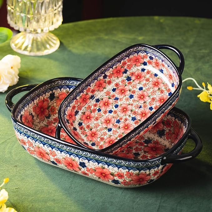 Baking Dish Ceramic Baking Pan Blue Casserole Dish Porcelain rectangular Baking - Image 5