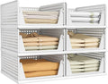 Pinkpum 6 Pack Closet Organizers Storage Bins, Stackable Plastic Drawer Basket by Pinkpum