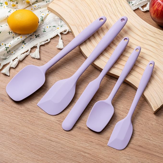 Silicone Spatula Set, 5 Piece Food Grade Rubber Spatulas - Image 7