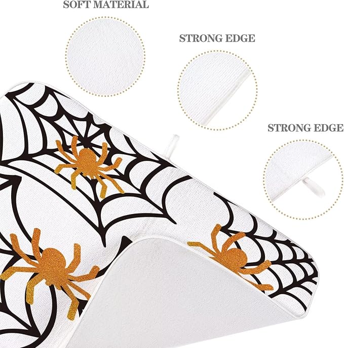 Spider Web Dish Drying Mat 18 x 24 inch Halloween Holiday Themed Decorative - Image 3