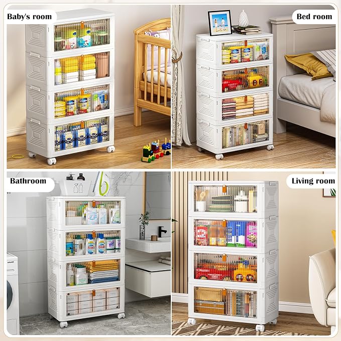 YFXCVSL 4 Tier Plastic Storage Bins - Image 2