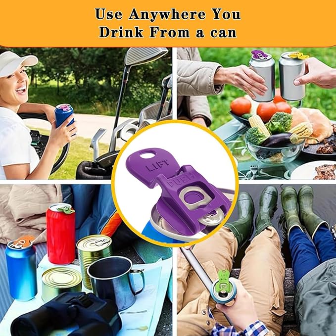 6PCS Colorful Can Tab Openers & Leak-Proof Drink Covers – One-Hand Soda Can - Image 3