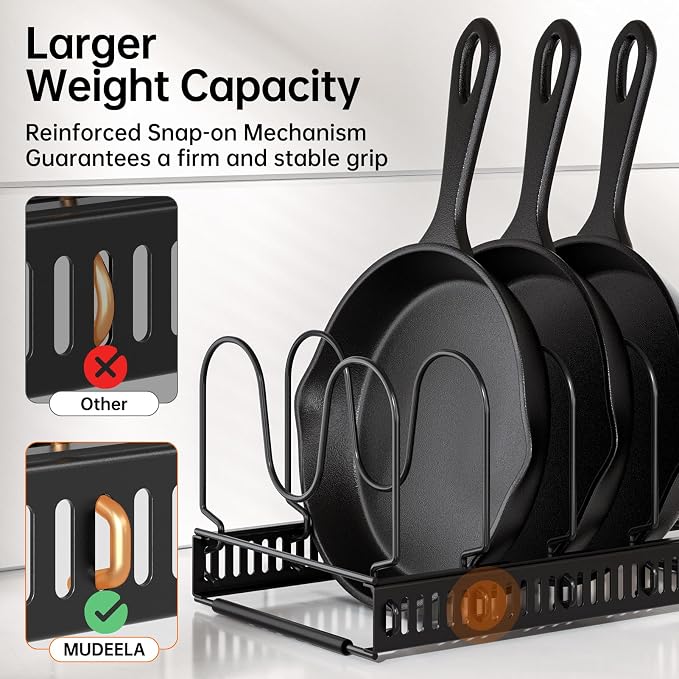 MUDEELA Pots and Pans Organizer Rack - Image 3