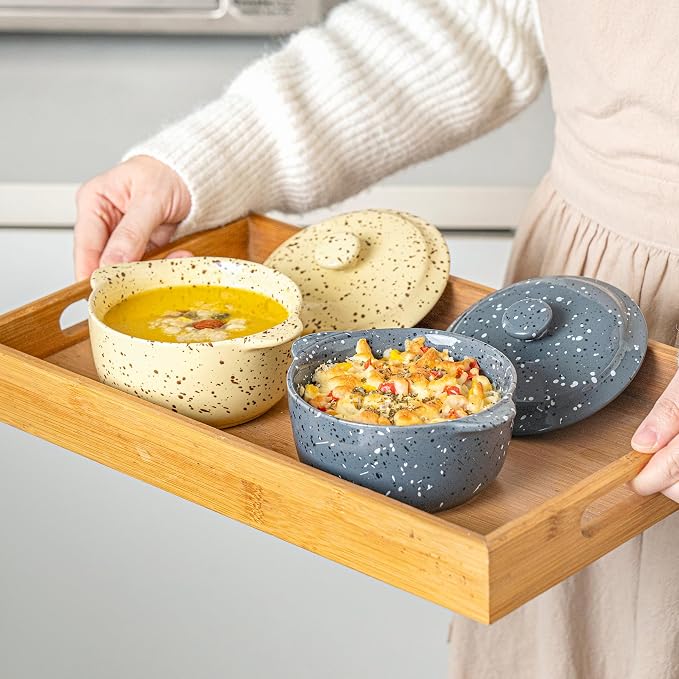 4-Piece 10 Oz Mini Ceramic Cocotte Set - Image 5