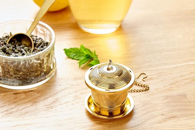 Tea Infuser Set of 2 with Tea Scoop & Drip Trays - Image 9