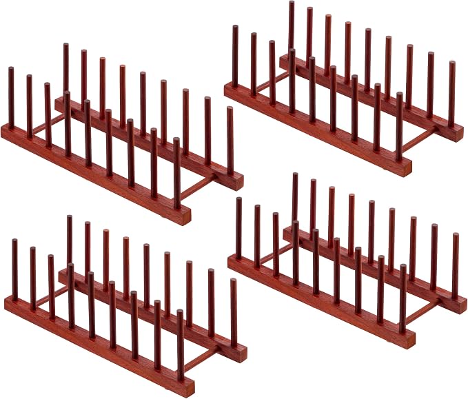 HBlife 4pcs Rosewood Wooden Dish Drying Rack by HBlife