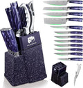 FULLHI 14pcs Block Knife Set, Chef's Knife Steak Knives Set by ExpertForPortableAndButcherKnifeSet