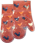 Oven Mitts Set of 2 with Transparent Clear Silicone Shell and Nice Shell Flower by REDLMLDETA