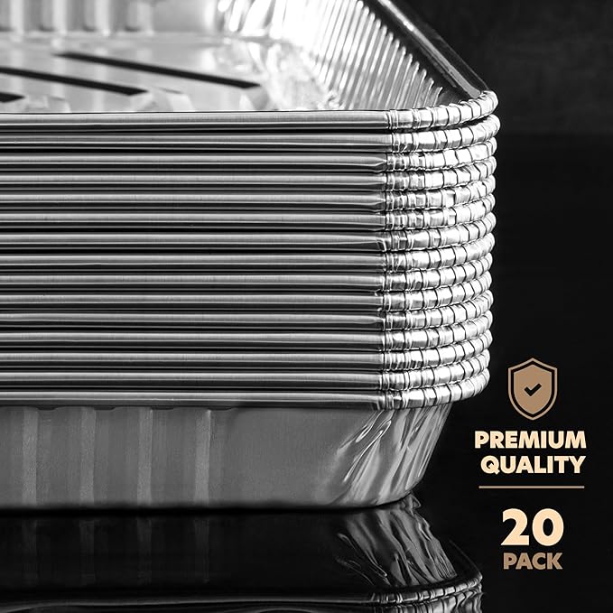 PLASTICPRO Aluminum Pans 20 Pack Disposable Cookie Sheets 9'' x 13'' Baking - Image 7