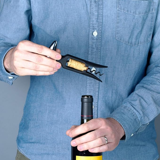 True Self Pulling Corkscrew Wine Opener, Durable Plastic - Image 9