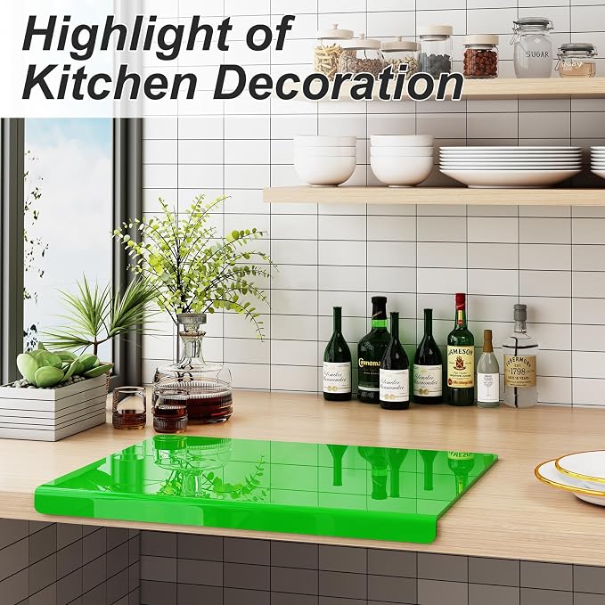 JJL Acrylic Cutting Board with Counter Lip, 16 x 12.5 Inches, and Vegetables - Image 3