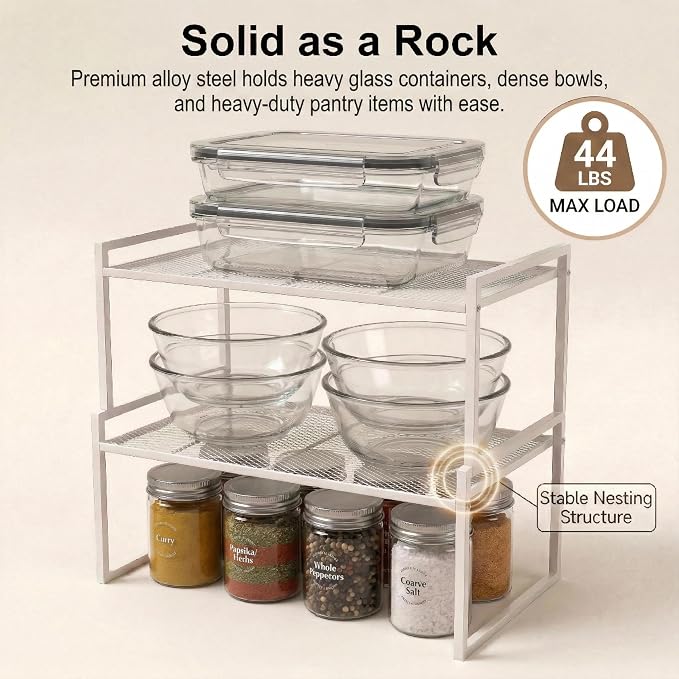 Set of 2 Cabinet Organizers 12.6''W 44 LBS Load Capacity Heavy Duty Kitchen - Image 5