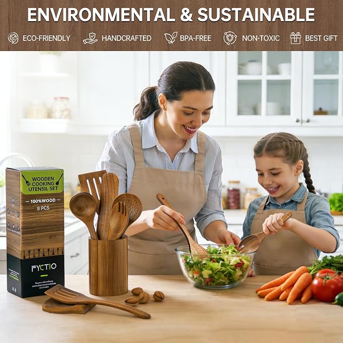 Wooden Utensil Set 8 Pcs - Image 6