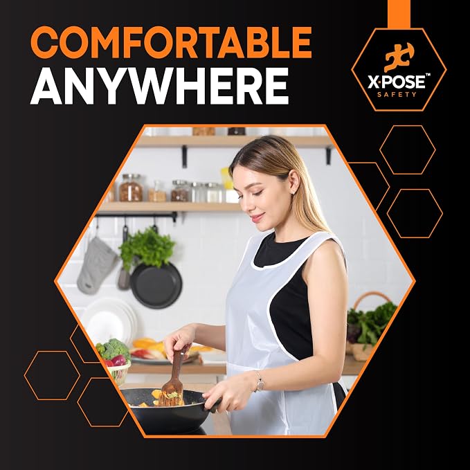 Xpose Safety 300 White Plastic Disposable Aprons - Image 6