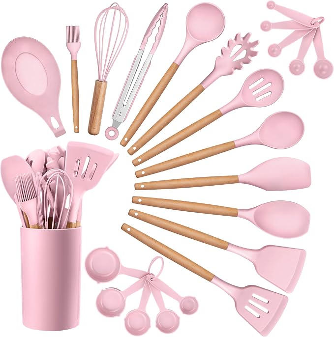 HaWare Kitchen Cooking Utensils Set, 23-Piece Silicone Kitchen Utensils Spatula by HaWare