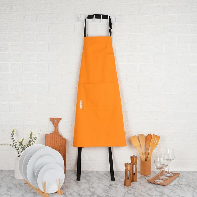 Cotton Canvas Apron for Women & Men – Adjustable Neck Strap & Waist Ties - Image 9