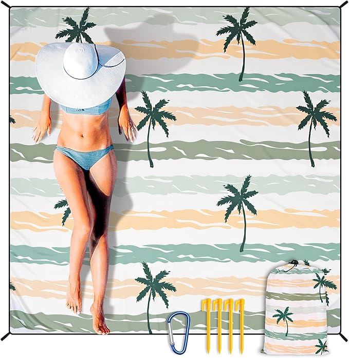 HIHOHO Beach Blanket Waterproof Sandproof Extra Large Beach Mat 79" X by HIHOHO
