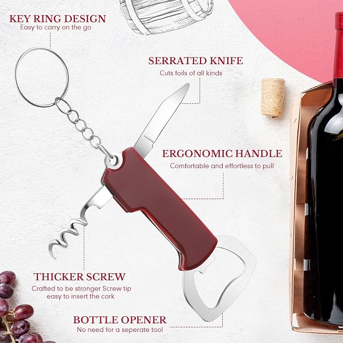 Ziliny 24 Pcs Bottle Opener Keychain Bulk Wine Bottle Beer Opener Keychain - Image 2